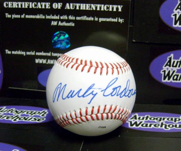 32621 Marty Cordova Autographed Baseball Unofficial Not Major League Toy Ball