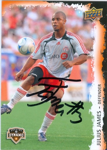Picture of Autograph Warehouse 32872 Julius James Autographed Soccer Trading Card Mls Soccer