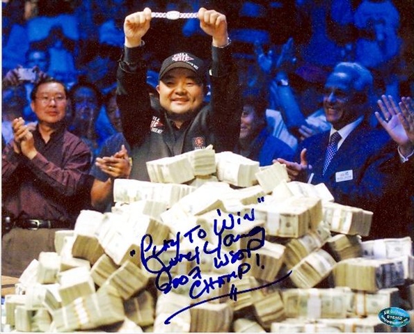 Picture of Autograph Warehouse 33447 Jerry Yang Autographed 8 x 10 Photo Poker Star