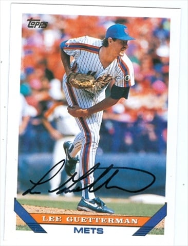 Lee Guetterman Autographed Baseball Card 1993 Topps Rb