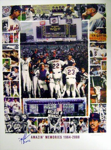 36734 Dwight Gooden Autographed Shea Stadium Tribute Lithograph 18 x 24 New York Mets Limited Edition -  Autograph Warehouse
