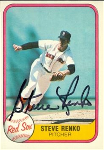 37584 Steve Renko Autographed Baseball Card Boston Red Sox 1981 Fleer No. 231