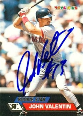 37647 John Valentin Autographed Baseball Card Boston Red Sox 1993 Topps Stadium Club Toys R Us No. 10