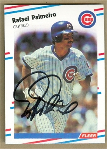 37706 Rafael Palmeiro Autographed Baseball Card Chicago Cubs 1988 Fleer No. 429 67 -  Autograph Warehouse