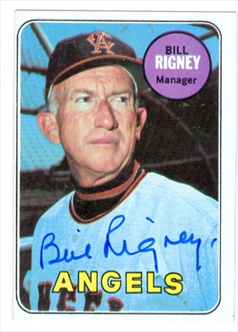 Bill Rigney Autographed Baseball Card - Los Angeles Angels
