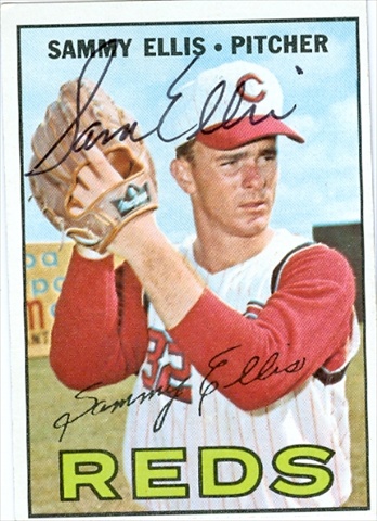 37983 Sammy Ellis Autographed Baseball Card Cincinnati Reds 1967 Topps No. 176 67 -  Autograph Warehouse