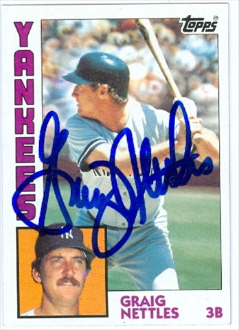 37985 Graig Nettles Autographed Baseball Card New York Yankees 1984 Topps No. 175 67