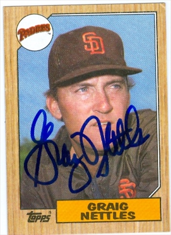 38010 Graig Nettles Autographed Baseball Card San Diego Padres 1987 Topps No. 205 67