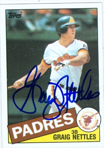 38014 Graig Nettles Autographed Baseball Card San Diego Padres 1985 Topps No. 35 67 -  Autograph Warehouse