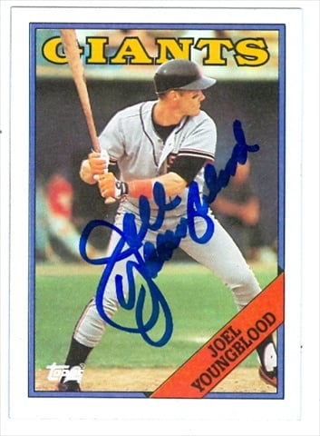 Joel Youngblood Autographed Baseball Card San Francisco Giants 1988 Topps No. 418 67