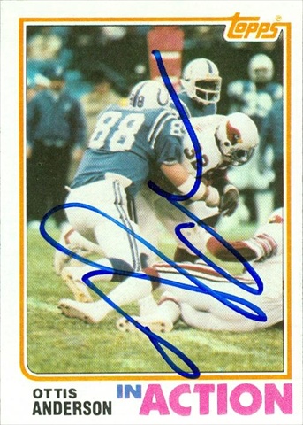 Ottis Anderson Autographed Football Card St. Louis Cardinals 1982 Topps No. 464
