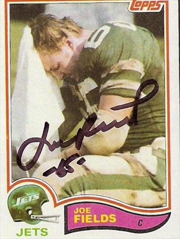 Joe Fields Autographed Football Card New York Jets 1982 Topps No. 166