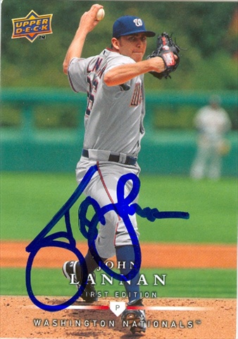 John Lannan Autographed Baseball Card