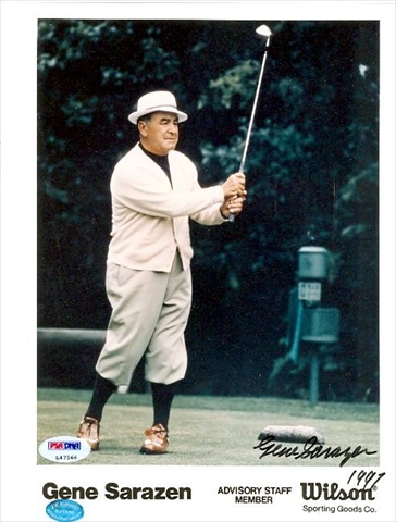 Picture of Autograph Warehouse 40552 Gene Sarazen Autographed 8 x 10 Photo Golf PSA