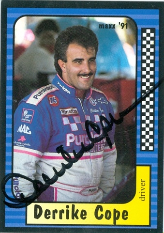 41155 Derrike Cope Autographed Trading Card Auto Racing Maxx 1991 No. 10 -  Autograph Warehouse