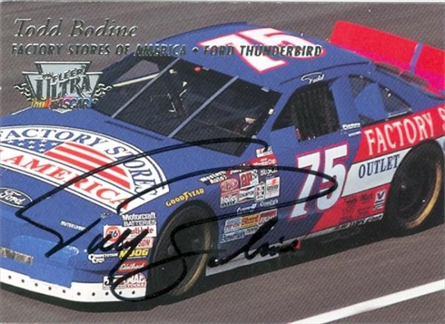 41264 Todd Bodine Autographed Trading Card Auto Racing 1996 Fleer Ultra No. 107 -  Autograph Warehouse