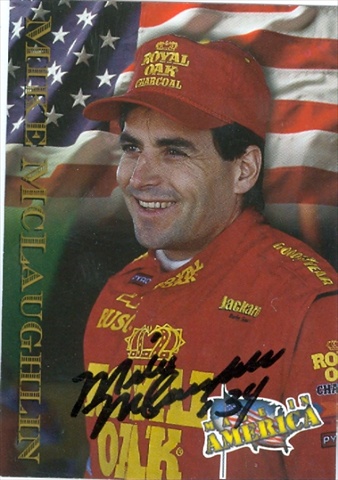 41290 Mike Mclaughlin Autographed Trading Card Auto Racing 1996 Maxx Made In America No. 77