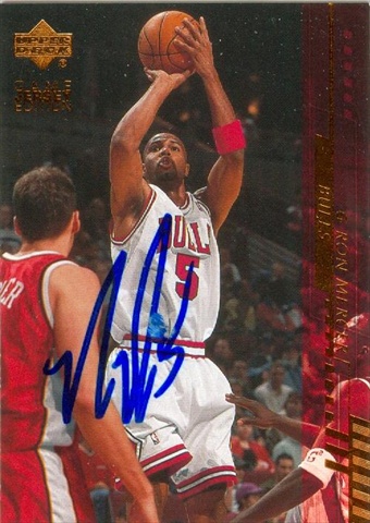 41811 Ron Mercer Autographed Basketball Card Chicago Bulls 2001 Upper Deck Game Edition No. 261