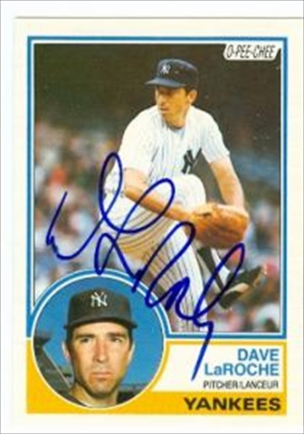 42160 Dave Laroche Autographed Baseball Card New York Yankees 1983 O-Pee-Chee No. 333 -  Autograph Warehouse