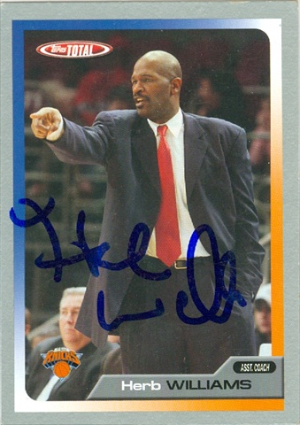 42506 Herb Williams Autographed Basketball Card New York Knicks 2006 Topps Total No. 400