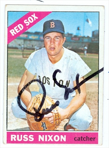 Russ Nixon Autographed Baseball Card Boston Red Sox 1966 Topps No. 227