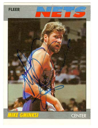 42797 Mike Gminski Autographed Basketball Card New Jersey Nets 1987 Fleer No .41 -  Autograph Warehouse