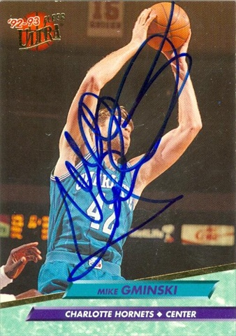 42834 Mike Gminski Autographed Basketball Card Charlotte Hornets 1993 Fleer Ultra No .232 -  Autograph Warehouse