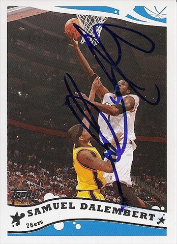43251 Samuel Dalembert Autographed Basketball Card Philadelphia 76Ers 2005 Topps No .82 -  Autograph Warehouse
