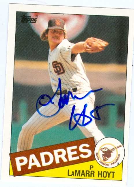 Picture of Autograph Warehouse 43406 Lamarr Hoyt Autographed Baseball Card San Diego Padres 1985 Topps Traded No .59T