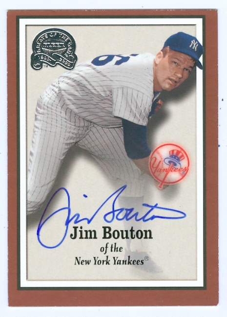 43432 Jim Bouton Autographed Baseball Card New York Yankees 2000 Fleer Greats Of The Game No .66
