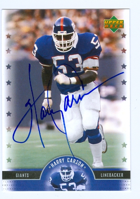 43780 Harry Carson Autographed Football Card New York Giants 2005 Upper Deck Nfl Legends No .32 -  Autograph Warehouse