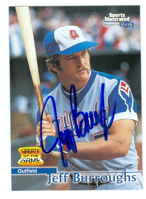 44623 Jeff Burroughs Autographed Baseball Card 1999 Fleer Greats Of The Game No .46 Atlanta Braves