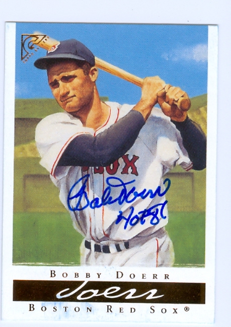 Bobby Doerr Autographed Baseball Card 2003 Topps Gallery No .39 Boston Red Sox