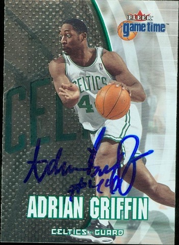44792 Adrian Griffin Autographed Basketball Card Boston Celtics 2000 Fleer Game Time No .65