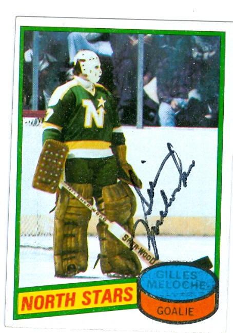 44832 Gilles Meloche Autographed Hockey Card Minnesota North Stars 1980 Topps No .47 -  Autograph Warehouse