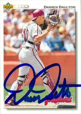 Picture of Autograph Warehouse 45203 Darren Daulton Autographed Baseball Card Philadelphia Phillies 1992 Upper Deck No .429