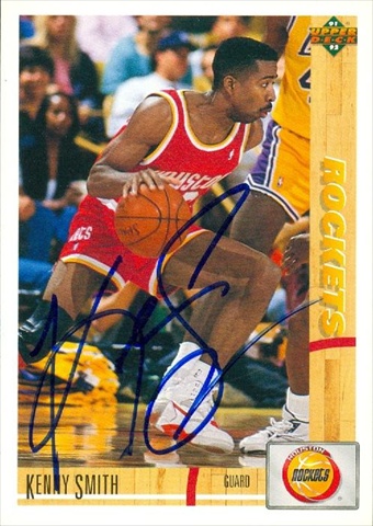 Picture of Autograph Warehouse 46272 Kenny Smith Autographed Basketball Card Houston Rockets 1991 Upper Deck No .276