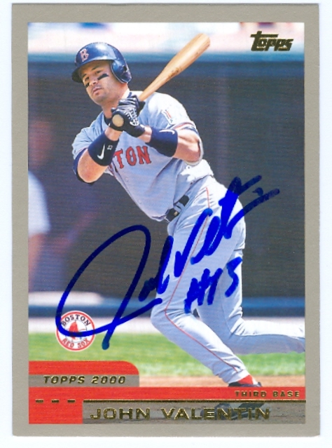 46344 John Valentin Autographed Baseball Card Boston Red Sox 2000 Topps No .135