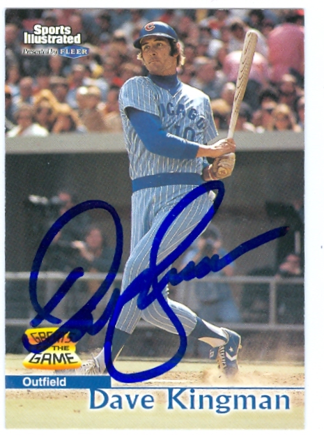 48315 Dave Kingman Autographed Baseball Card Chicago Cubs 1999 Fleer Greats Of The Game No .64