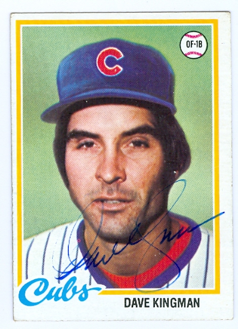 Dave Kingman Autographed Baseball Card Chicago Cubs 1978 Topps No. 570 - Signed in New York 5-15-2011