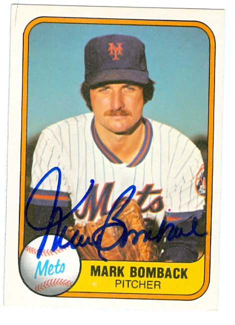 Mark Bomback Autographed Baseball Card New York Mets 1981 Fleer No .323