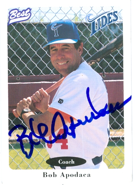 48432 Bob Apodaca Autographed Baseball Card New York Mets - Norfolk Tides 1996 Best Cards No .2