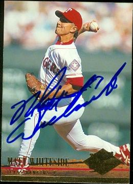 Matt Whiteside Autographed Baseball Card - Texas Rangers - No. 433