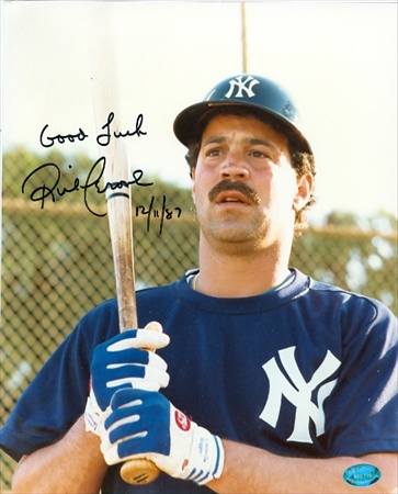 49310 Rick Cerone Autographed 8 x 10 Photo New York Yankees Image No .2 67