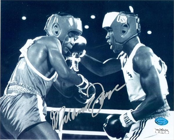 Picture of Autograph Warehouse 38548 Meldrick Taylor Autographed 8 x 10 Photo Boxing- Olympic Gold Medalist Jsa