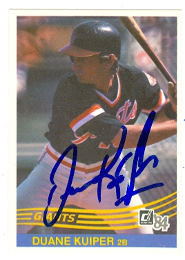 49765 Duane Kuiper Autographed Baseball Card San Francisco Giants 1984 Donruss No .553 -  Autograph Warehouse