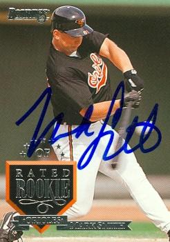 Picture of Autograph Warehouse 51083 Mark Smith Autographed Baseball Card Baltimore Orioles 1994 Donruss Rated Rookie No .372
