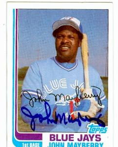 51791 John Mayberry Autographed Baseball Card Toronto Blue Jays 1982 Topps No .470 -  Autograph Warehouse