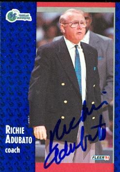 51914 Richie Adubato Autographed Basketball Card Dallas Mavericks 1991 Fleer No .42 -  Autograph Warehouse