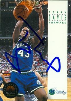 51925 Terry Davis Autographed Basketball Card Dallas Mavericks 1993 Skybox No .55 -  Autograph Warehouse